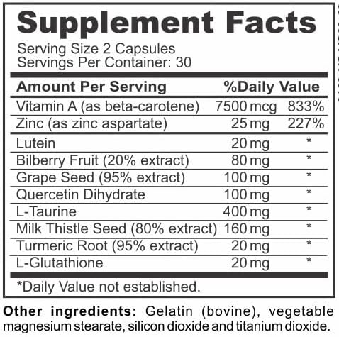 Vision Complete Natural Eye Support Formula Maximum Strength Vision Support Blend of Lutein in One Daily Vision Supplement.