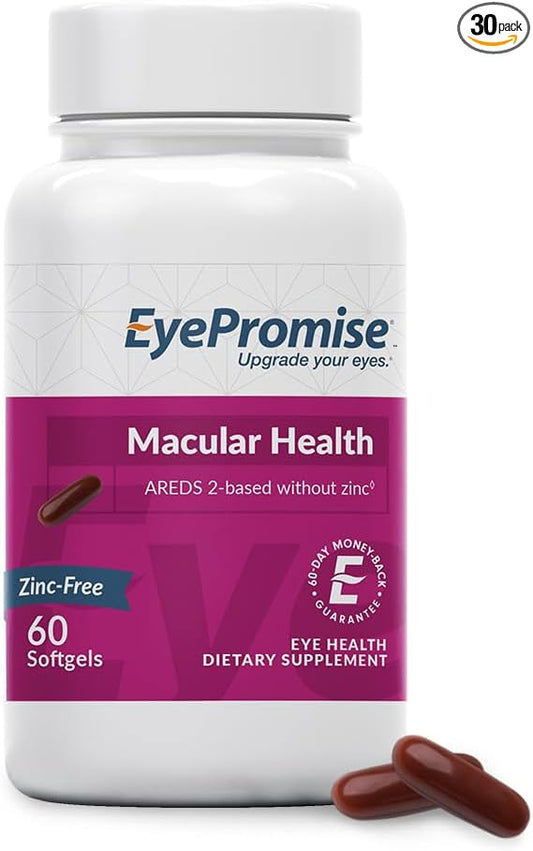 EyePromise Macular Health Eye Vitamin | 60 Softgel Capsules with No Zinc, Containing Lutein, Vitamin C, D, E, Omega-3 Fish Oil, and Zeaxanthin |