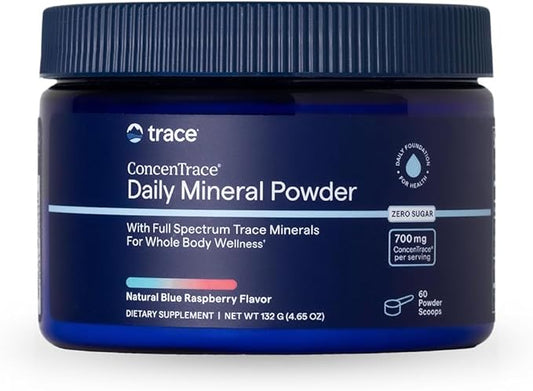 Trace Minerals ConcenTrace Daily Mineral Powder - Supports Energy, Digestion, Bone Health - 70+ Multiminerals Supplement with Ionic Magnesium, Chloride, & Potassium, Sugar-Free (60 Servings)