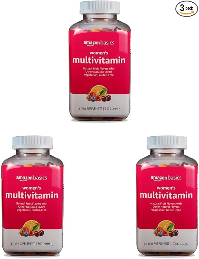 Amazon Basics Women's Multivitamin, 300 Gummies (150 Servings) (Previously Solimo) (Pack of 3)