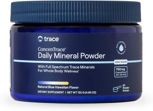 Trace Minerals ConcenTrace Daily Mineral Powder - Supports Energy, Digestion, Bone Health - 70+ Multiminerals Supplement with Ionic Magnesium, Chloride, & Potassium, Sugar-Free (60 Servings)