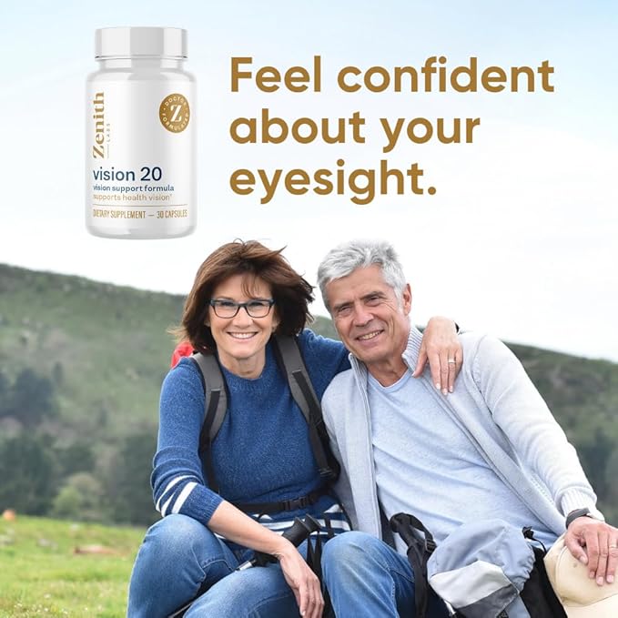 Zenith Labs Vision 20 Eye Vitamins - Lutein, Zeaxanthin, and Bilberry Extract - Supports Eye Strain, and Eye Health - Carotenoid Blend