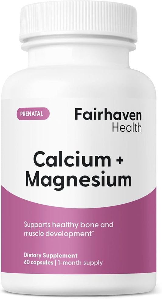 Fairhaven Health Peapod Cal-Mag | Calcium and Magnesium Supplement with Vitamin D3 for Pregnancy, Baby and Female Health | Gluten & Dairy Free CalMag Supplement | 1 Month Supply