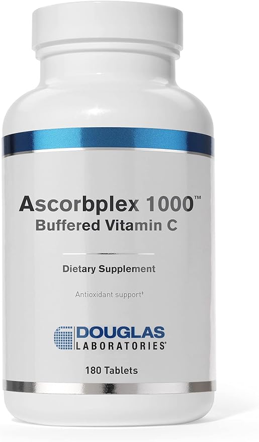 Douglas Laboratories Ascorbplex 1000 | 100% Pure Vitamin C Buffered with Calcium, Magnesium and Potassium | 180 Tablets