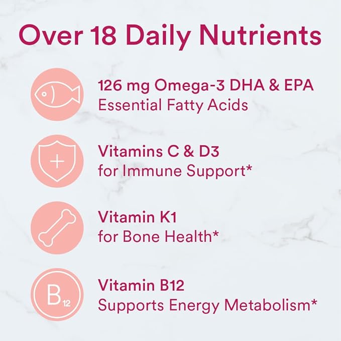 SmartyPants Women's Multivitamin Gummies: Omega 3 Fish Oil (EPA/DHA), Methylfolate, CoQ10, Vitamin D3, C, Vitamin B12, B6, A, K & Zinc, Inositol, Gluten Free, 120 Count (20 Day Supply)