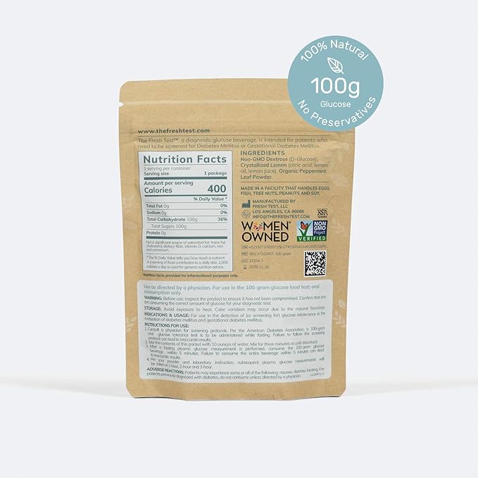 The Fresh Test, 100-gram Powder Drink Mix | Additive-Free, Non-GMO, Organic Ingredients | Mint Lemonade