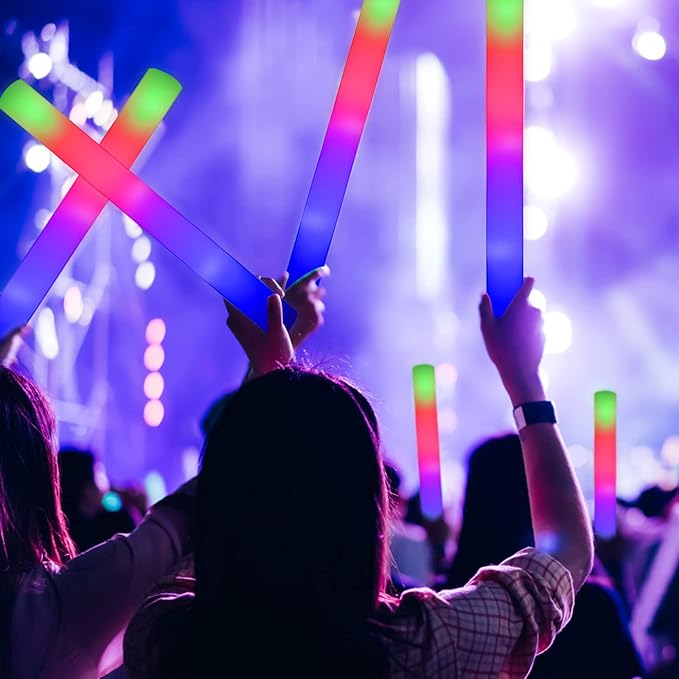 LifBetter Glow Sticks Bulk - 20Pcs LED Foam Sticks Glow Batons with Three Modes Party Flashing Light DJ Wands,for Festivals,Parties, Raves,Concert,Halloween
