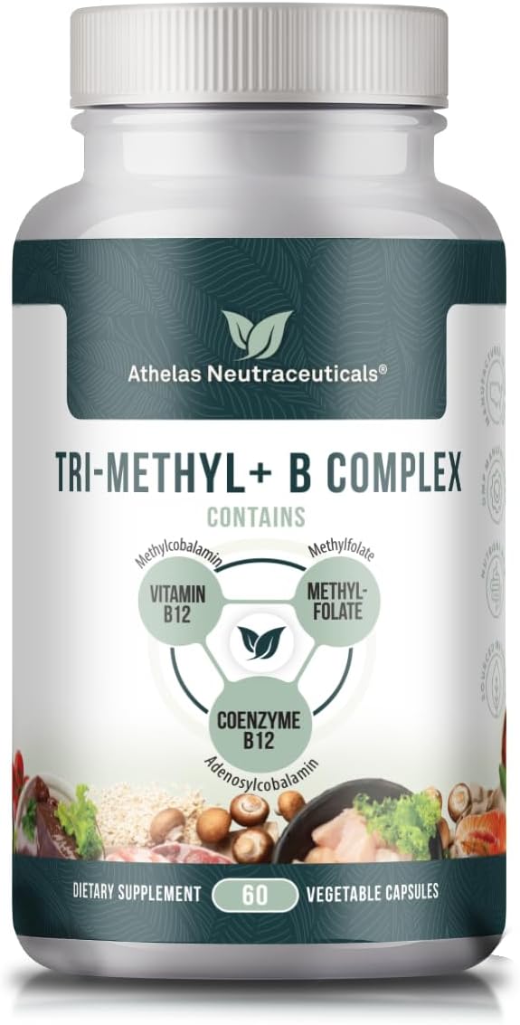 Tri-Methyl+ B Complex Methylated B Vitamins - Full Spectrum Methyl B Complex Vitamin Supplement For MTHFR Support with Active Forms of B12 Methylcobalamin, Adenosylcobalamin, and Methylfolate