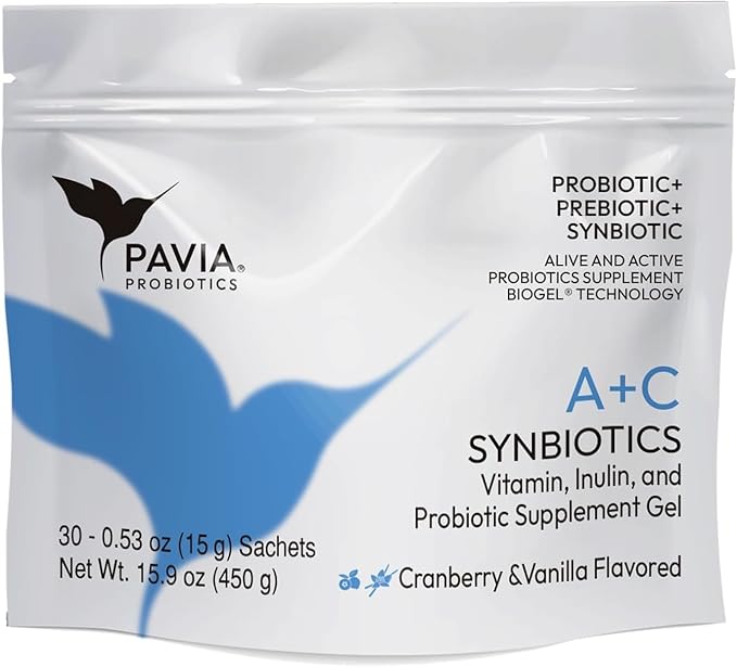 Pavia | Probiotics for Digestive Health | Fresh probiotics for Women, Men & Kids | Gel | Flavor Variatoins (30 Sachets, A+C)
