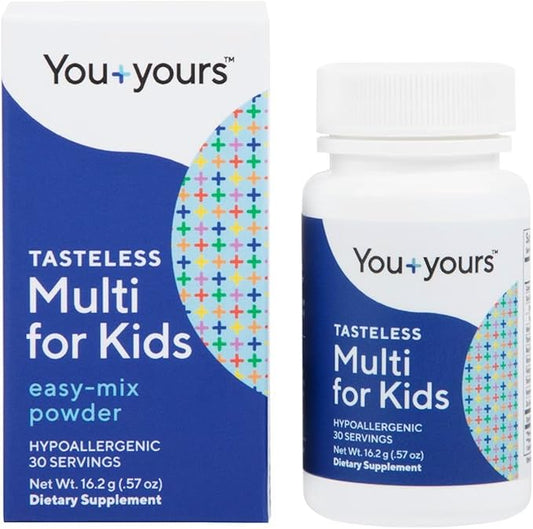 Tasteless Multivitamin Powder for Kids + Toddlers- No Sweeteners, Flavors, Colors or Preservatives. Add to Beverages or Food. Pure, Flavorless Children's Multivitamin Supplement.