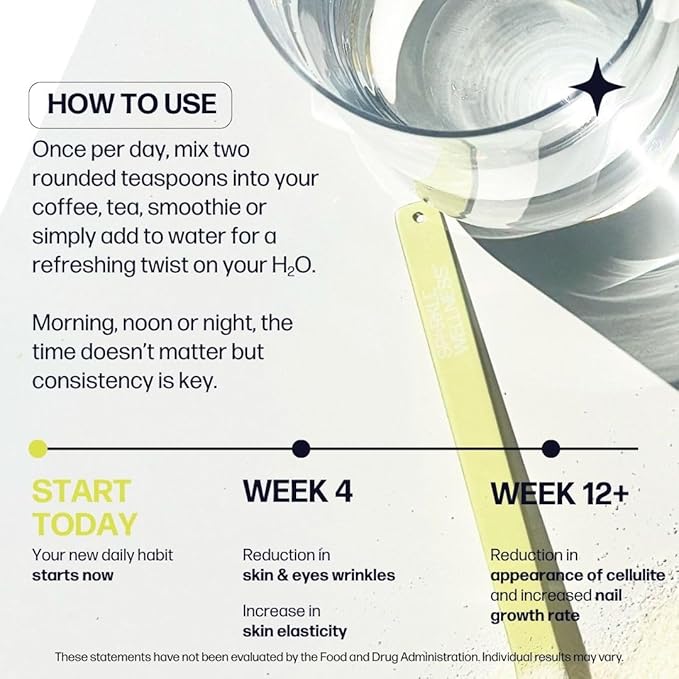 Sparkle Wellness Skin Boost Plus Verisol Collagen Peptides Protein Powder Vitamin C Orange Plus Supplement Drink, 7.7 oz