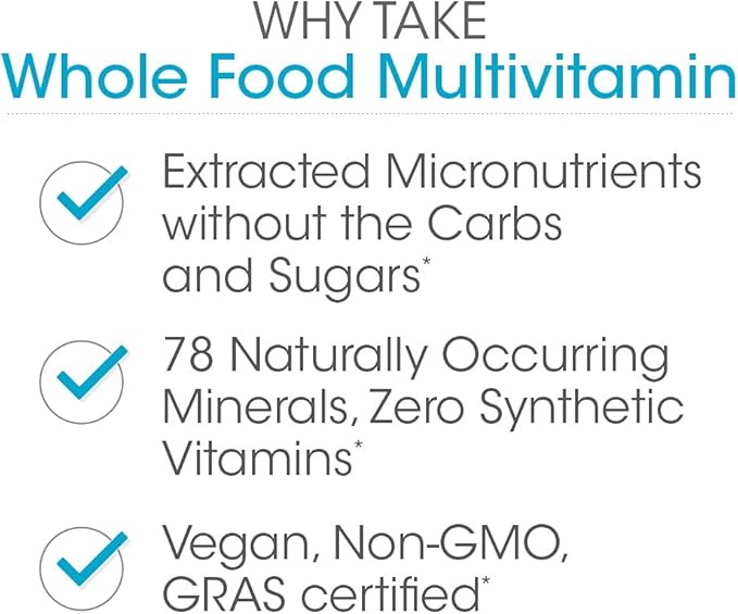 Silver Fern Whole Food Daily Multi Vitamin w/Trace Mineral Blend Supplement - 2 Bottles - 60 Vegicaps Each - 60 Day Supply - Natural, Non-GMO, Vegan, Multivitamin for Men & Women - Zero Synthetics