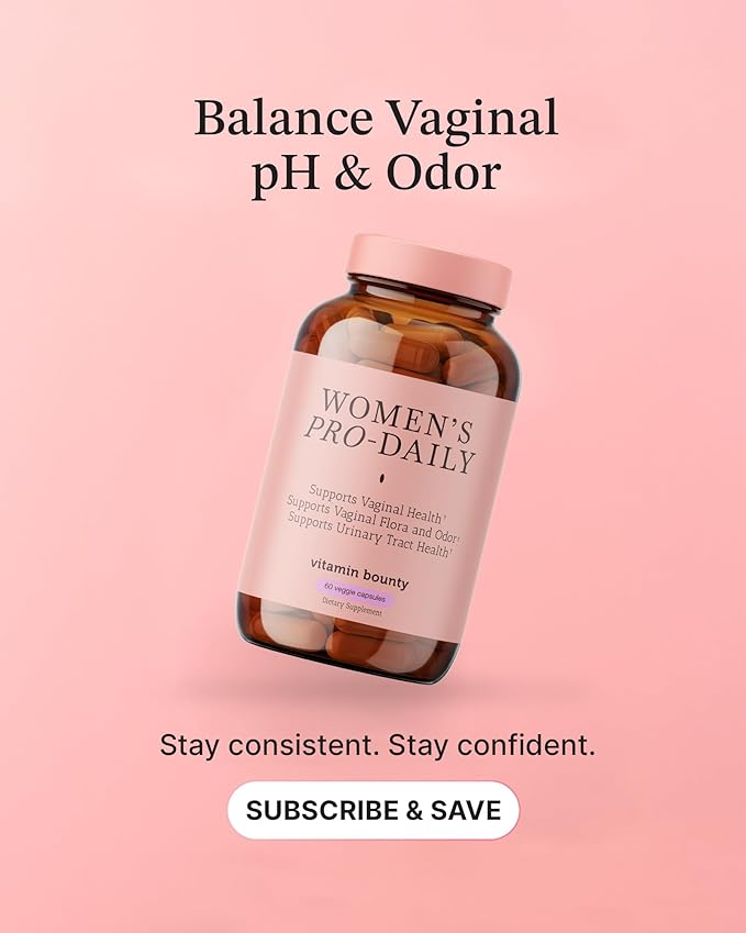 Vitamin Bounty Women's Pro-Daily Probiotic - Supports Vaginal, Digestive & pH Balance, 10 Billion CFUs, 5 Strains + Cranberry - 2 Pack of 60 Capsules