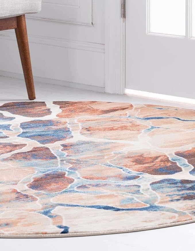 Unique Loom Mystic Collection Area Rug - Fitz Roy (6' 1" Round, Brick Red/Brown)