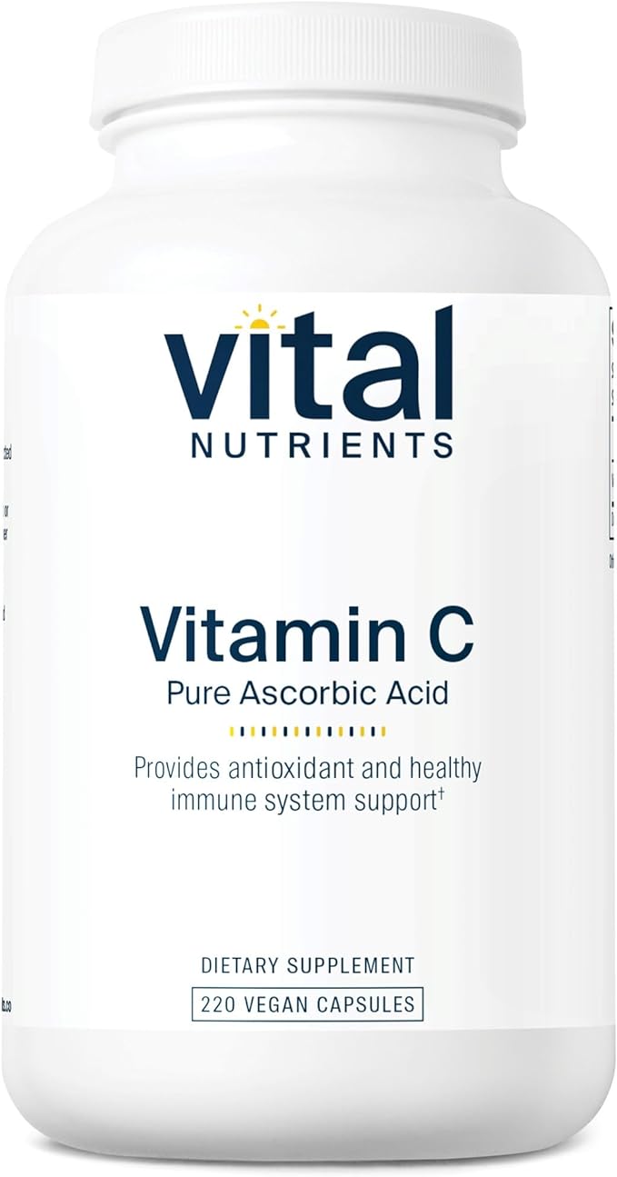 Vital Nutrients Vitamin C 1000mg (100% Pure Ascorbic Acid) | Vegan Antioxidant Supplement for Immune Support and Iron Absorption* | Gluten, Dairy and Soy Free | Non-GMO | 220 Capsules