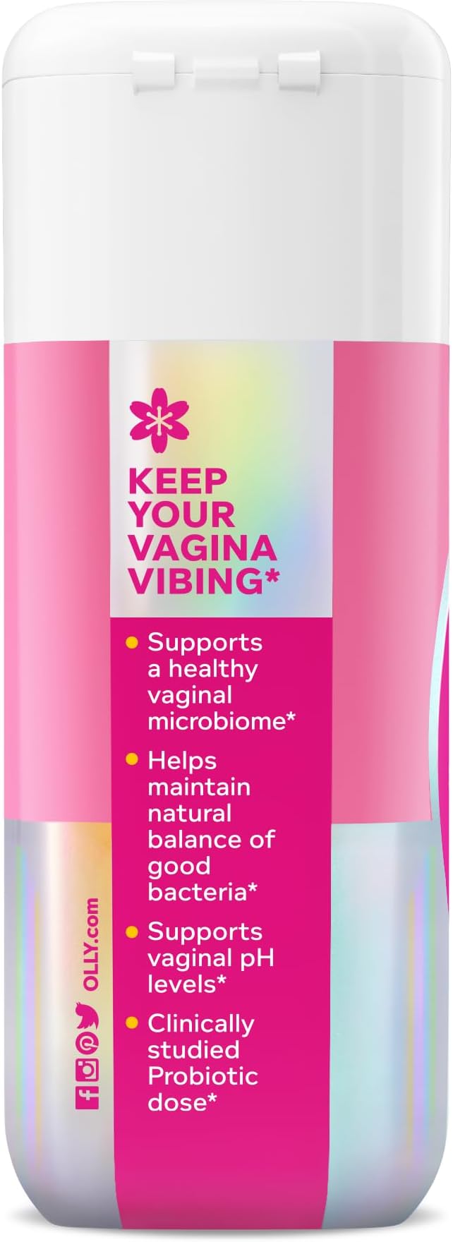 OLLY Happy Hoo-Ha Capsules, Probiotic for Women, Vaginal Health and pH Balance, 10 Billion CFU, Gluten Free - 25 Count (Pack of 2)