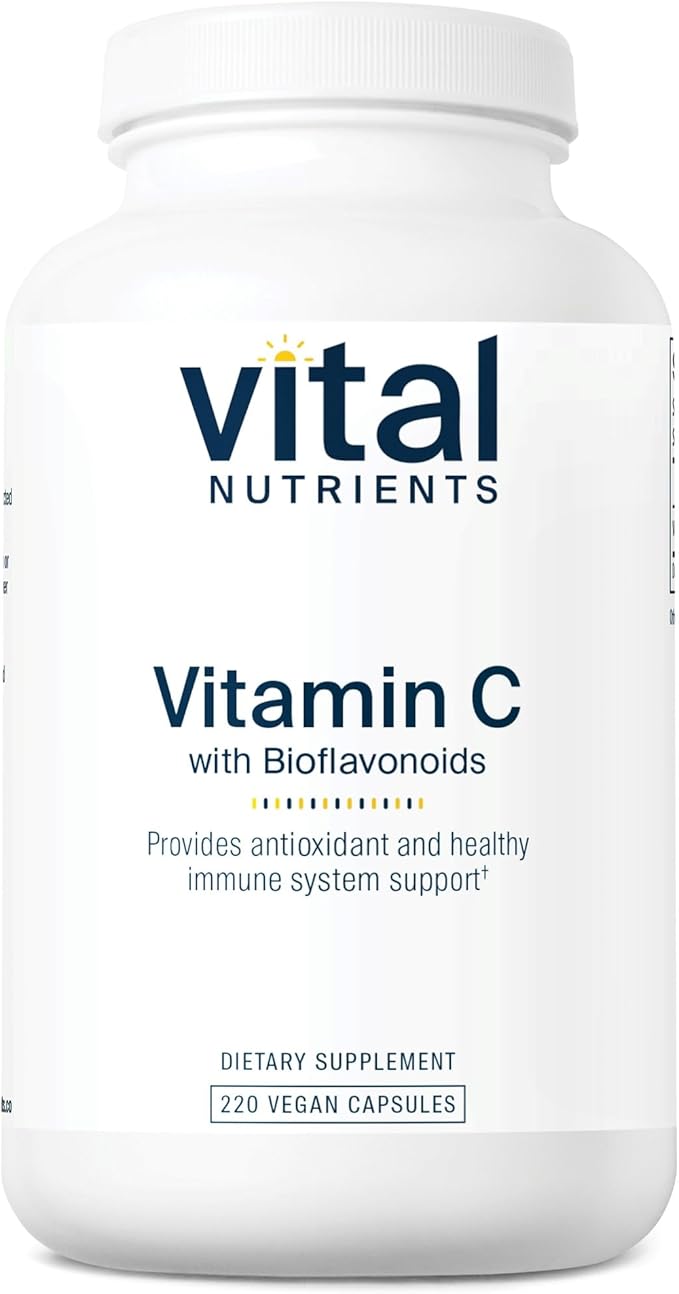Vital Nutrients Vitamin C with Bioflavonoids | Vegan Supplement for Immune Support* | 1000mg Vitamin C and 500mg Citrus Bioflavonoid | Gluten, Dairy and Soy Free | Non-GMO | 220 Capsules