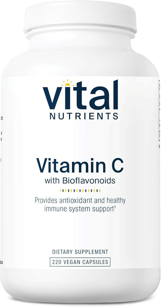 Vital Nutrients Vitamin C with Bioflavonoids | Vegan Supplement for Immune Support* | 1000mg Vitamin C and 500mg Citrus Bioflavonoid | Gluten, Dairy and Soy Free | Non-GMO | 220 Capsules