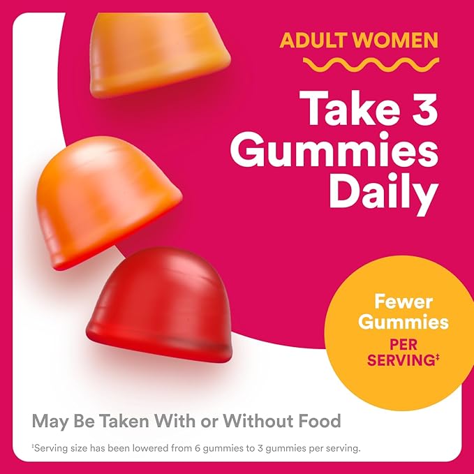 SmartyPants Women's Multivitamin Gummies - Improved Formula: Omega 3 (DHA/EPA), Methylfolate, CoQ10, Vitamin D3, C, Vitamin B12, B6, A, K & Zinc, Inositol, Gluten Free, 120 Count (40 Day Supply)