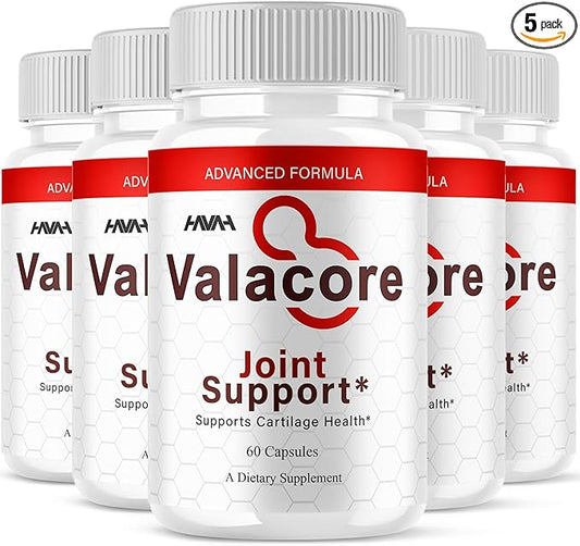 (5 Pack) Valacore Maximum Strength Joint Support Capsules, Vala Core Daily Advanced Mobility Multivitamin Health Support Supplement, Valacore Premium Joint Support Natural Formula Pills (300 Capsules)