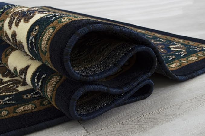 AllStar Rugs High Qual5ity Traditional French Aubusson Rug (Navy Blue, 2x7)