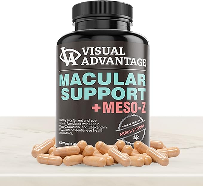 Visual Advantage® Macular Support + Meso-Z – Blue Light Eye Vitamin with Triple Antioxidants for Advanced Protection Against Digital Screens (60-Count)