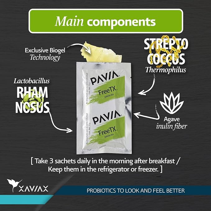 Pavia | Probiotics for Digestive Health | Fresh probiotics for Women, Men & Kids | Gel | Flavor Variatoins (30 Sachets, FREETX)