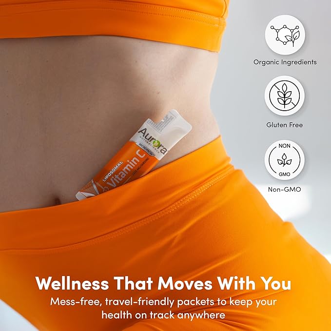 Aurora Nutrascience Micro-Pack Liposomal Vitamin C, Immune Support, 1,000 mg Per Serving, Gluten Free, Non-GMO, 30 Single Serve Packets, 21.7 oz