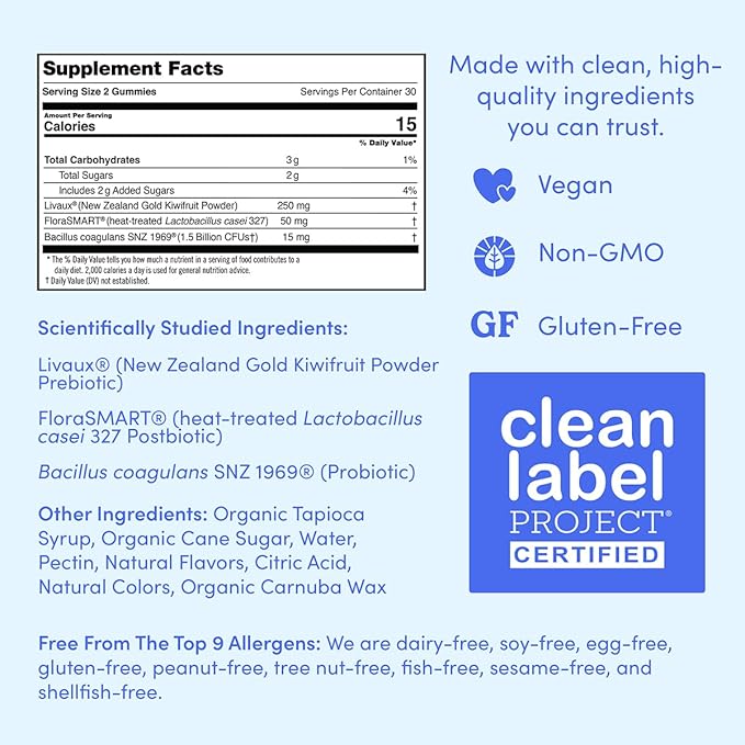 FIRST DAY Teens’ Gut Sustainer Tribiotic Gummies – 3-in-1 Prebiotic, Probiotic & Postbiotic Supplement – Supports Digestive, Skin, Oral & Immune Health, Nutrient Absorption & Growth – 30-Day Supply