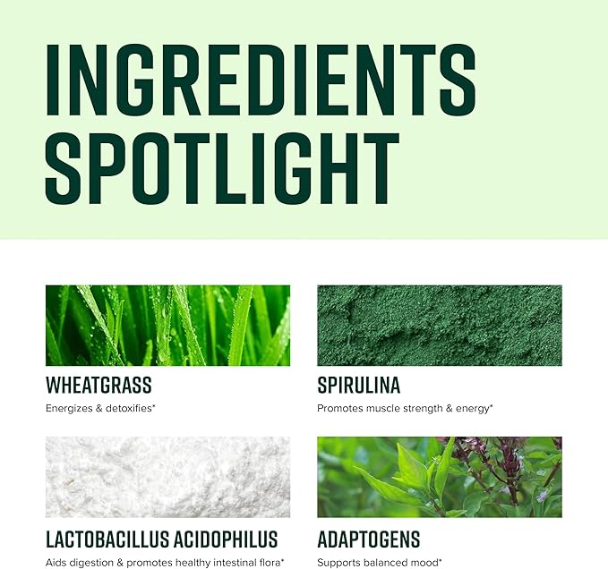 Vibrant Health, Green Vibrance, Includes 65 Plant-Based Superfoods, 25 Billion Probiotics, Fiber, Adaptogens & Enzymes, 30 Servings