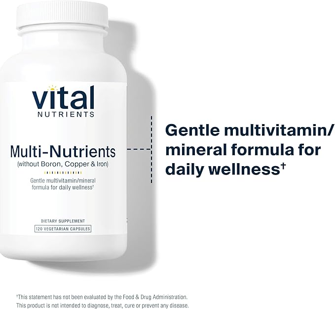 Vital Nutrients Multi-Nutrients 5 Ultra Antioxidant Formula | Boron, Copper, and Iron Free | Vegetarian Daily Multivitamin and Mineral | Gluten, Dairy, Soy Free | Non-GMO | 120 Capsules