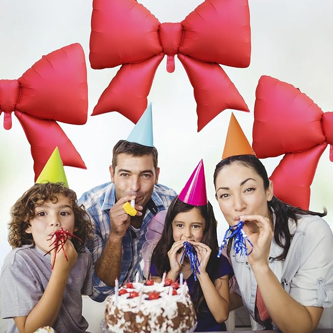 FBQ 3 Pcs Giant Red Bow Balloon Butterfly Theme Wedding Birthday Baby Shower Decorations Supplies