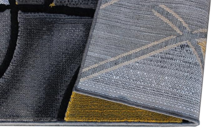 Masada Rugs, Modern Contemporary Area Rug, Yellow Grey Black (8 Feet X 10 Feet)