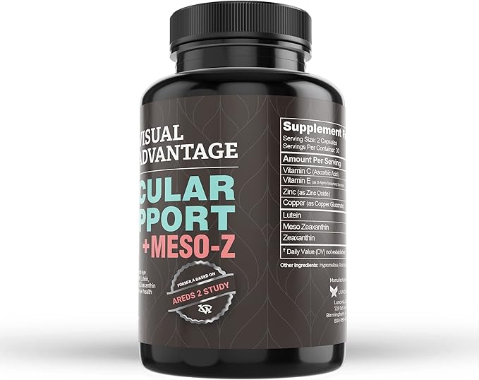 Visual Advantage® Macular Support + Meso-Z – Blue Light Eye Vitamin with Triple Antioxidants for Advanced Protection Against Digital Screens (60-Count)