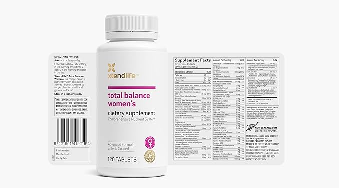 Xtendlife Total Balance Women's Standard Daily Multivitamin - 70+ Bio Active Ingredients for Immune, Heart, and Cellular Support - 30 Day Supply