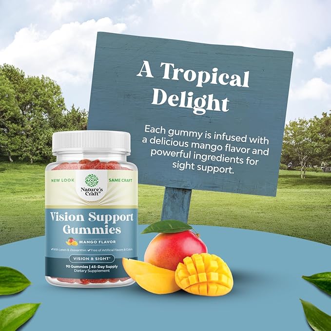 Zeaxanthin Plus Lutein Gummies for Adults - Potent Lutein Eye Vitamins for Vision and Blue Light Protection - Daily Gummy Lutein Eye Health Supplements for Adults Dry Eyes and Eye Strain Support