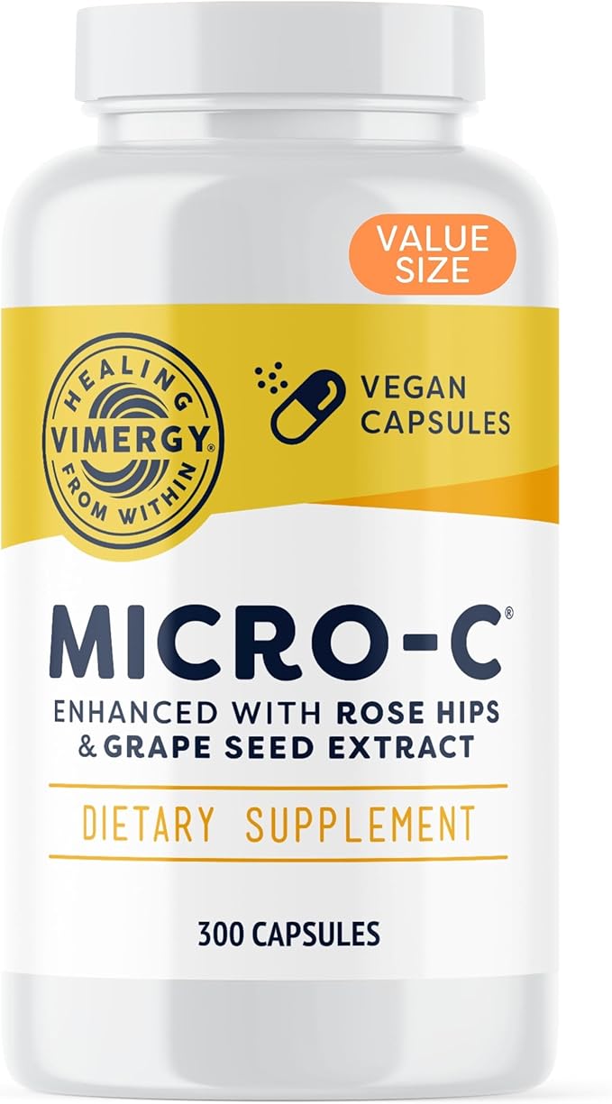 Vimergy Micro-C® Vitamin C Capsules – 500mg per Capsule, Supports Immune Health*, Promotes Collagen Production, Supports Healthy Bones*, Kosher, Vegan & Gluten-Free, Value Size 300 Capsules
