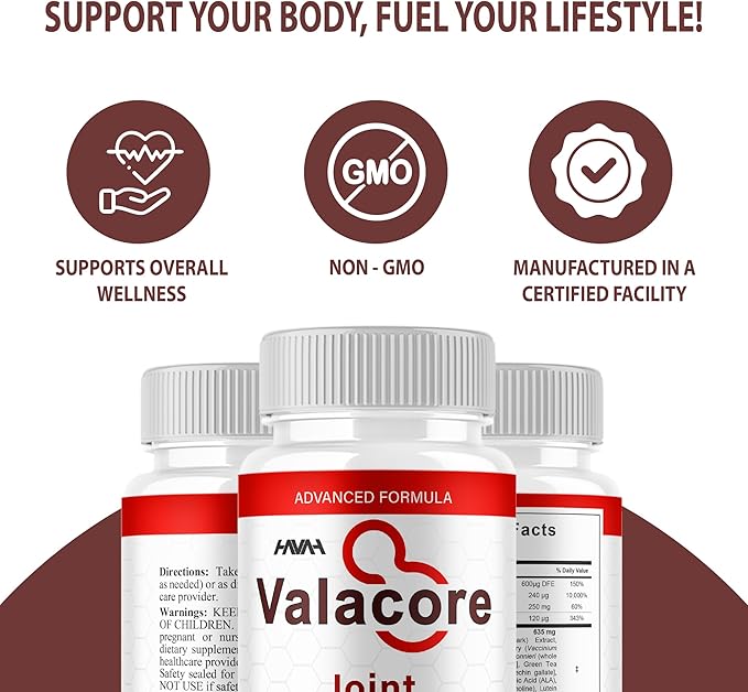 Valacore Maximum Strength Joint Support Capsules, Vala Core Daily Advanced Mobility Multivitamin Health Support Supplement, Valacore Premium Joint Support Natural Formula Pills (60 Capsules)