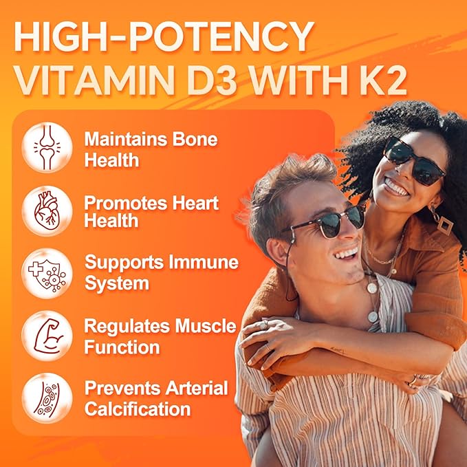 ZEBORA Vitamin D3 K2-5000 IU (125 mcg) Vitamin D & K2 (MK-7) 100 mcg with Zinc & Selenium - Maximum Absorption for Bone, Teeth, Heart & Immune Support - Gluten-Free, 120 Capsules