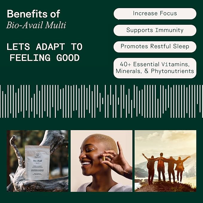 Adapt Naturals Multivitamin for Women & Men, Bioavailable Easy-to-Absorb Multivitamin Daily Supplement with Biotin, Niacin, Vitamin A, B, C, D, E, K1, Zinc, Magnesium - Immune Support - 30 Day Supply