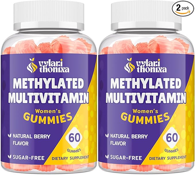 33-in-1 Methylated Multivitamin Gummies for Women – MTHFR Supplement Contains Methylated B Complex, B12 (Methylcobalamin), Folate (5-MTHF), TMG, and Vitamins A, C, E & K – 2 Pack