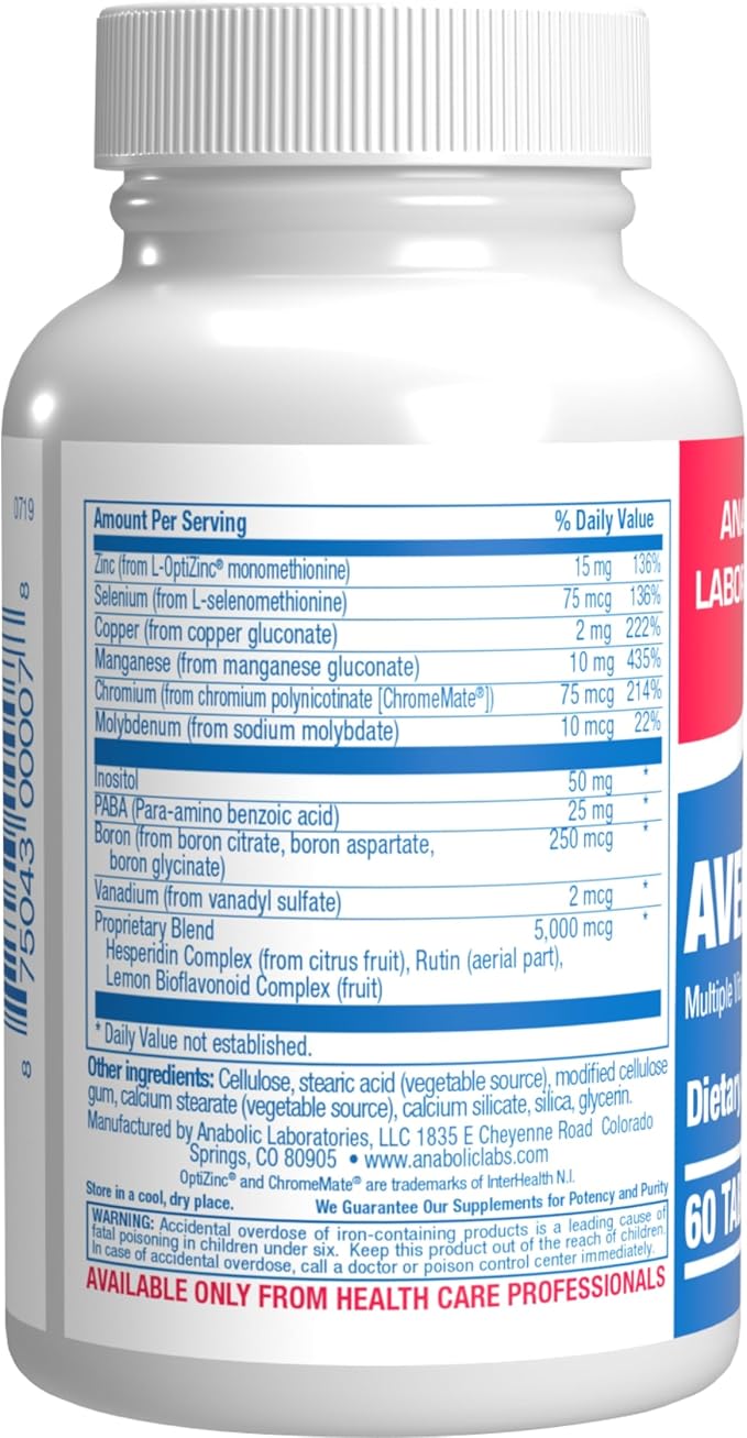 30-In-1 Adult Multivitamin with Iron - Antioxidant Rich Over 50 Multivitamin for Women and Men with Vitamins A C D E B Complex Zinc Magnesium Myo Inositol Citrus Bioflavonoids & More - 1 Month Supply