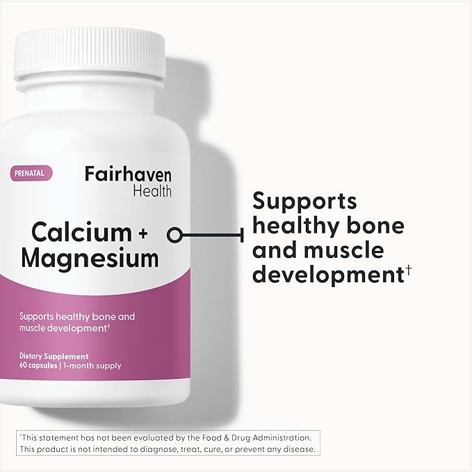 Fairhaven Health Peapod Cal-Mag | Calcium and Magnesium Supplement with Vitamin D3 for Pregnancy, Baby and Female Health | Gluten & Dairy Free CalMag Supplement | 1 Month Supply