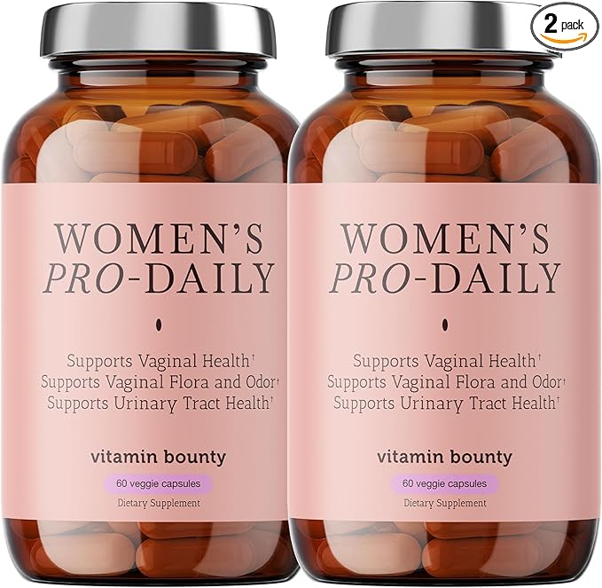 Vitamin Bounty Women's Pro-Daily Probiotic - Supports Vaginal, Digestive & pH Balance, 10 Billion CFUs, 5 Strains + Cranberry - 2 Pack of 60 Capsules