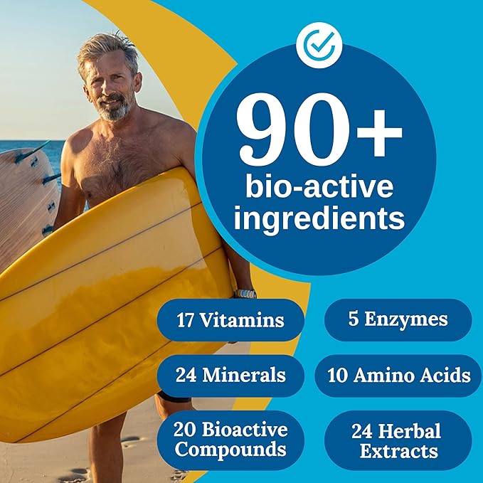 Xtendlife Total Balance Men's Premium Extra Strength Daily Multivitamin & Mineral - 90+ Nutrients for Complete Immune, Heart, Digestive, and Cellular Health - 30 Day Supply