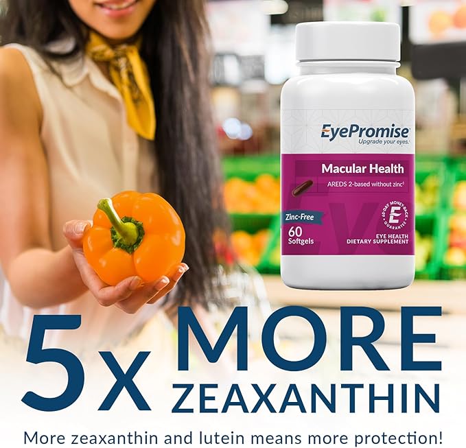 EyePromise Macular Health Eye Vitamin | 60 Softgel Capsules with No Zinc, Containing Lutein, Vitamin C, D, E, Omega-3 Fish Oil, and Zeaxanthin |