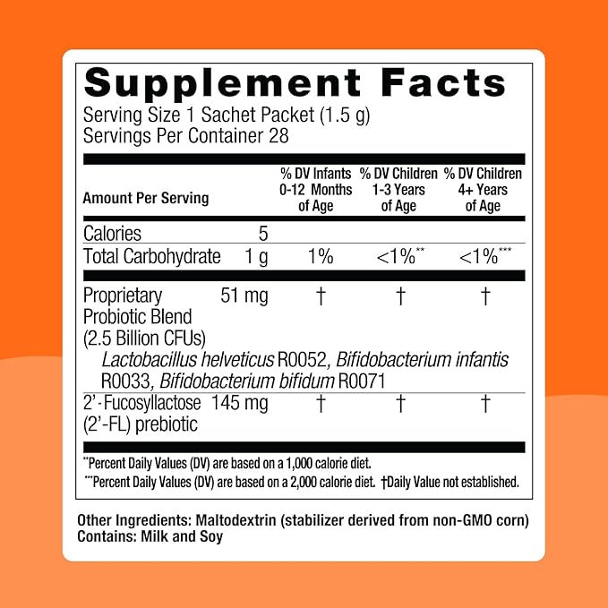 Biostime Baby Probiotic for Kids with HMO & Prebiotic Fiber | Immune Support | Constipation Relief and Digestion Support Probiotics for Kids, Toddlers and Infants - 28 Powder Packets