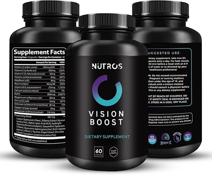 Vision Boost | Vitamin Eye Supplement with Lutein & Zeaxanthin | Advanced Formula for Eye Wellness - 60 Vegan Capsules
