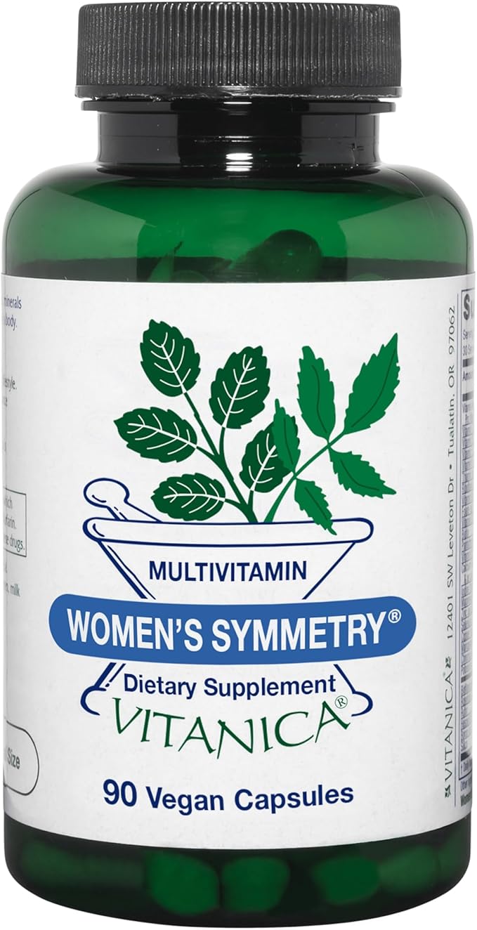 Vitanica Women's Symmetry, High Potency Multivitamin and Mineral, Vegan/Vegetarian, 90 Capsules