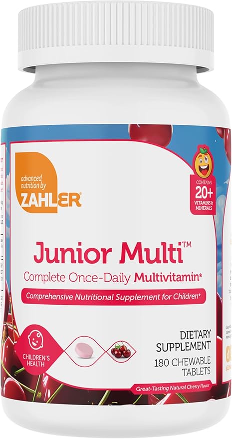 Zahler Kids Multivitamin Chewable Vitamin Tablet - Complete One Daily Vitamins Supplement - Contains 20+ Minerals & Vitamins for Kids & Toddlers - Kosher Multivitamins Cherry Flavor (180)